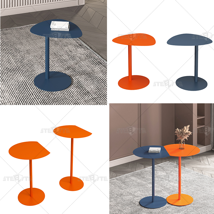 steel metal C shape sofa side table